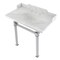Kingston Brass 36 Carrara Marble Console Sink with Stainless Steel Legs, Marble WhitePolished Chrome LMS36MOQ1 - alternate 1